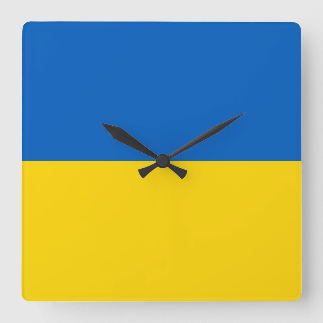 Horloge Carrée Drapeau Ukraine (Recto)