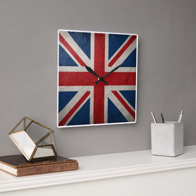 Horloge Carrée Drapeau Union Jack (Bureau)