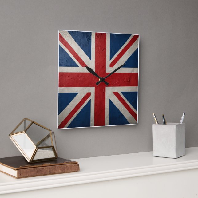 Horloge Carrée Drapeau Union Jack (Bureau)