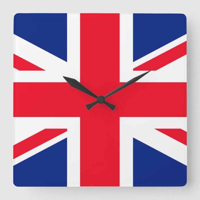 Horloge Carrée Drapeau Union Jack du Royaume-Uni (Recto)