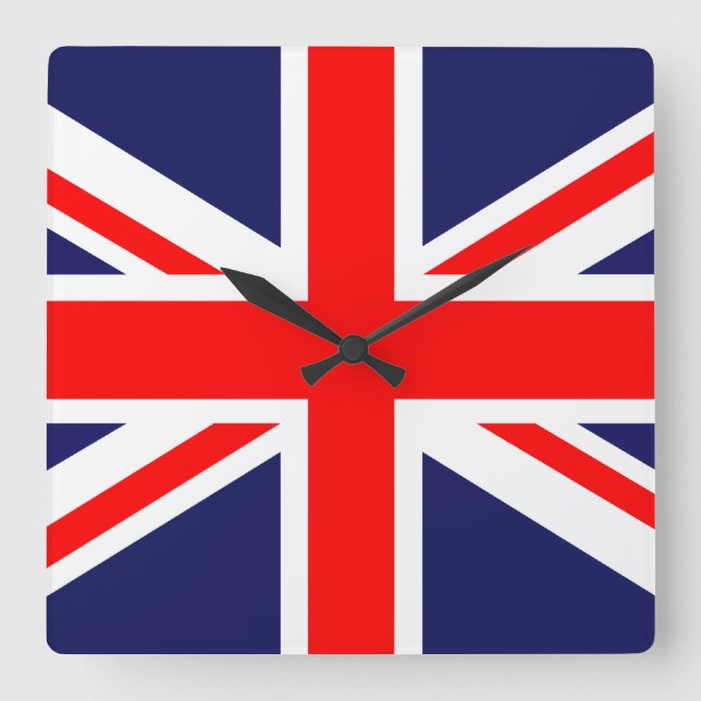 Horloge Carrée Drapeau Union Jack - UK (Recto)