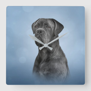 Horloge Carrée Drawing dog Cane Corso