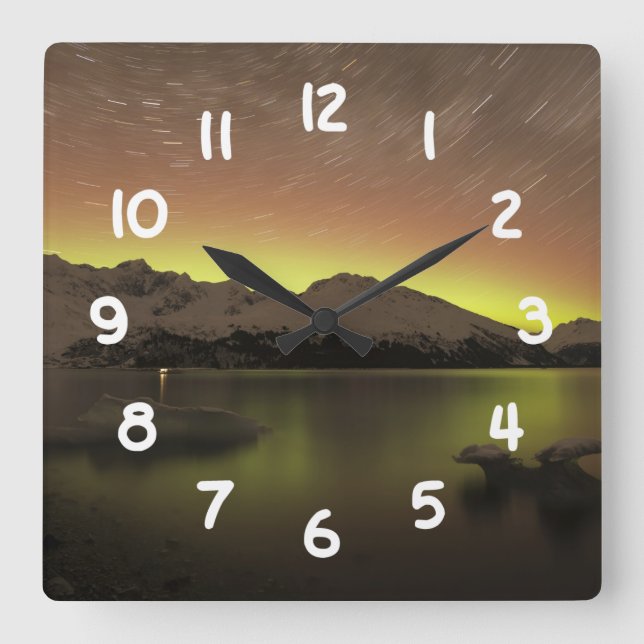 Horloge Carrée Dreamy Aurora (Recto)