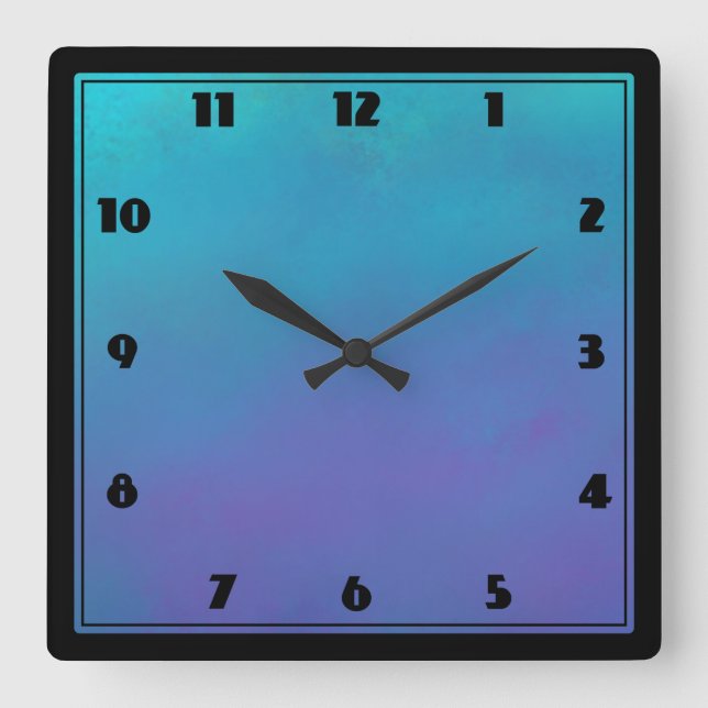 Horloge Carrée Dreamy Blues Abstract Design (Recto)