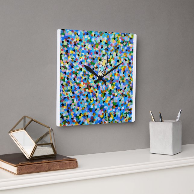 Horloge Carrée Drifting through Dreams Peinture d'Alfred Fox (Bureau)