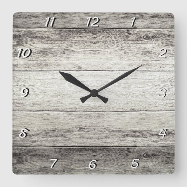 Horloge Carrée Driftwood Background (Recto)