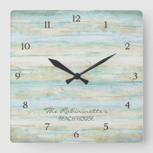 Horloge Carrée Driftwood Ocean Beach House Coastal Seashore