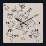 Horloge Carrée Drinks Acrylic Clock<br><div class="desc">The Drinks graphic will go with any item!</div>