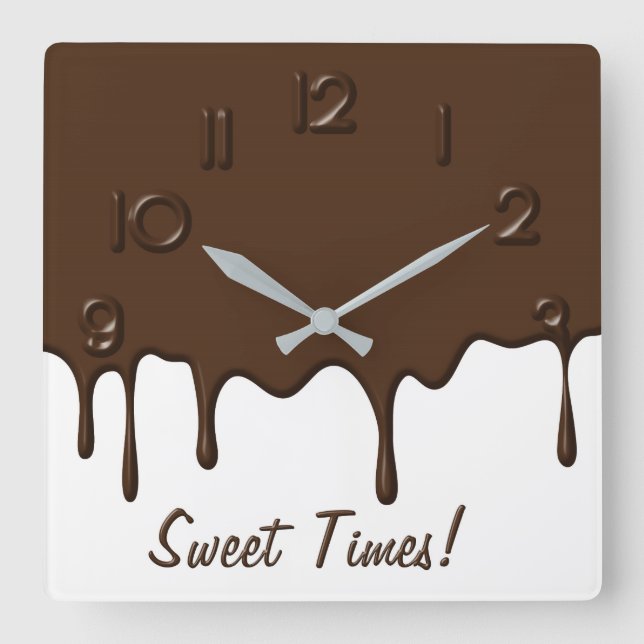 Horloge Carrée Dripping Chocolate - Wall Clock (Recto)