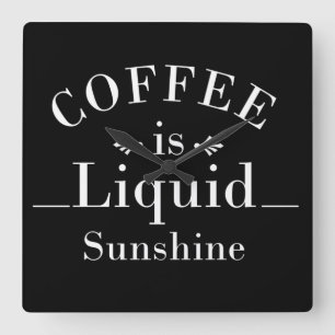 Horloge Carrée Drôle buveur de café citations