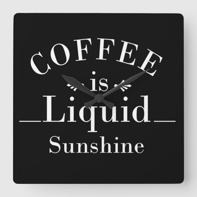 Horloge Carrée Drôle buveur de café citations (Recto)