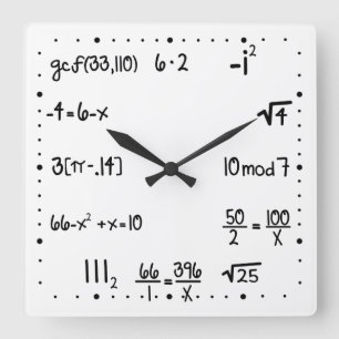 Horloge Carrée Drôle Jeu de quiz Pop Math Genius