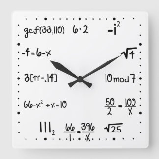 Horloge Carrée Drôle Jeu de quiz Pop Math Genius