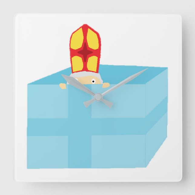 Horloge Carrée Drôle mignon St Nicholas Dutch Sinterklaas Kids Ar (Recto)
