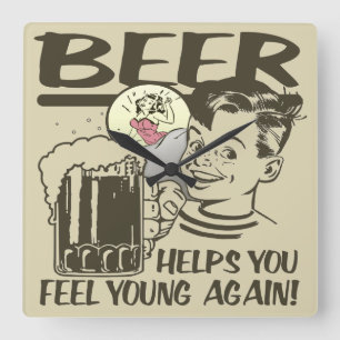 Horloge Carrée Drunker I se reposent ici