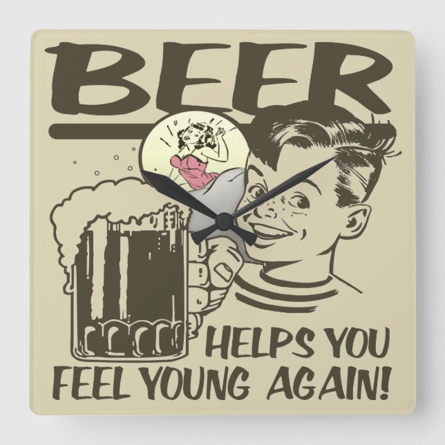 Horloge Carrée Drunker Sit Here (Recto)