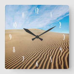 Horloge Carrée Dunes de sable d'appartements de mesquite