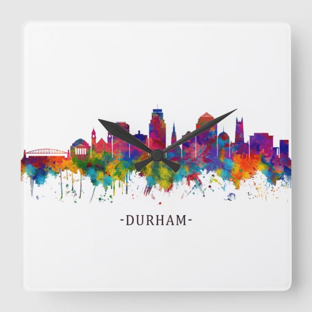 Horloge Carrée Durham North Carolina Skyline (Recto)