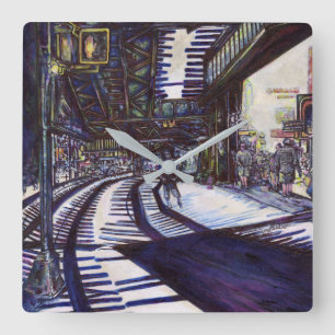 Horloge Carrée Dusting the Piano