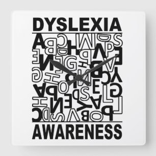 Horloge Carrée Dyslexie Sensibilisation Dyslexie Enseignants Étud