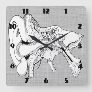 HORLOGE CARRÉE EAR ANATOMY VINTAGE