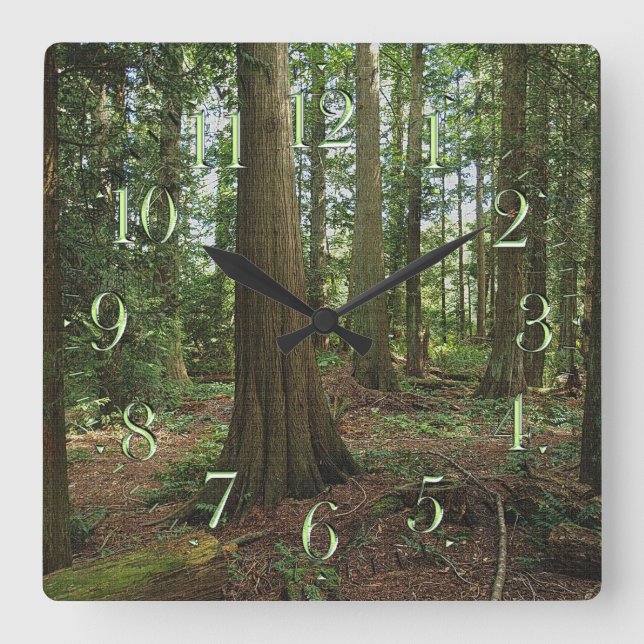 Horloge Carrée Earth Day Scenic Forest Nature-lovers Clock (Recto)