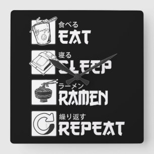 Horloge Carrée Eat Sleep Anime Repeat Gift Idea Cosplayer