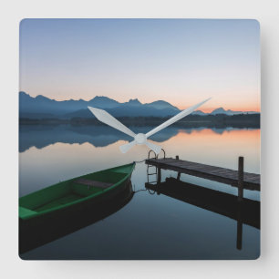 Horloge Carrée Eau   Lac Hopfen Alpes bavaroises Allemagne