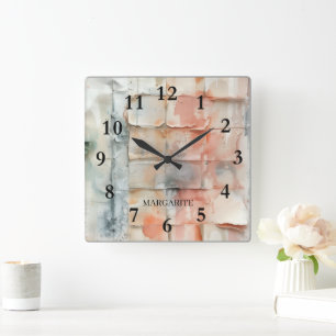 Horloge Carrée Échantillons de peinture multicolores personnalisé