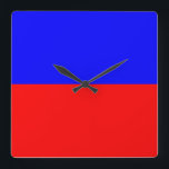 Horloge Carrée Écho<br><div class="desc">Symbole du drapeau Echo Nautique,  Rouge et bleu</div>