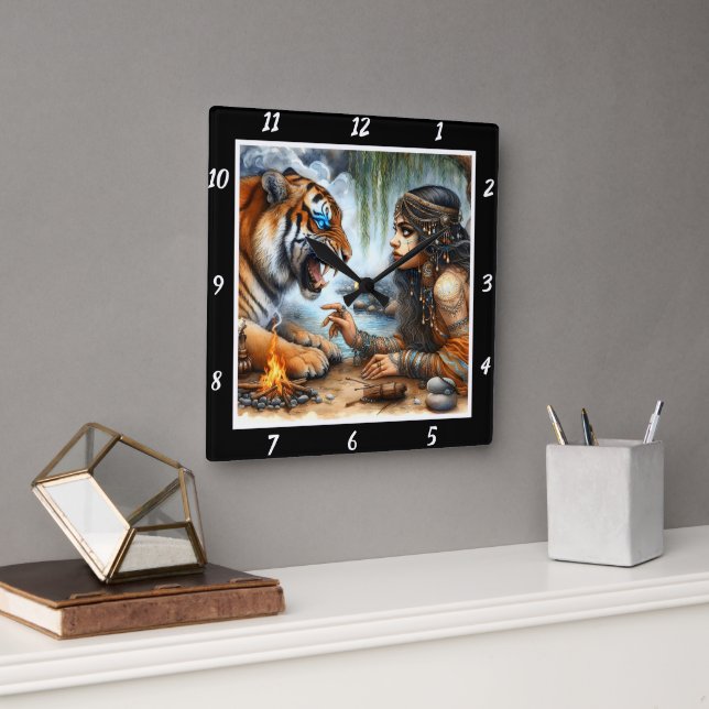 Horloge Carrée Echos autochtones : Les Echos du Coeur de la Pierr (Bureau)