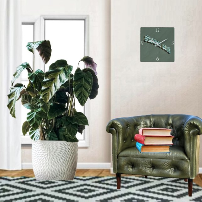 Horloge Carrée École Bluz-3D (This School Bluz-3D Square Wall Clock, makes a handsome addition to your home!)