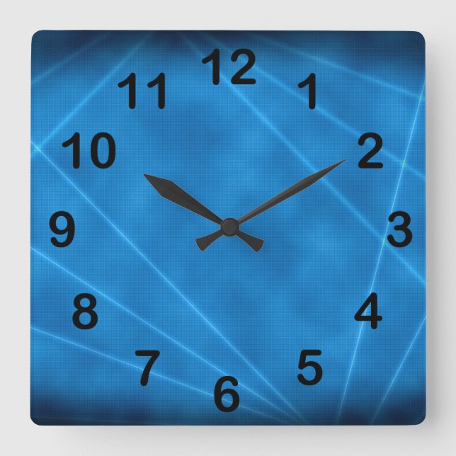Horloge Carrée Écran laser bleu (Recto)