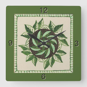 Horloge Carrée Écran mural vert