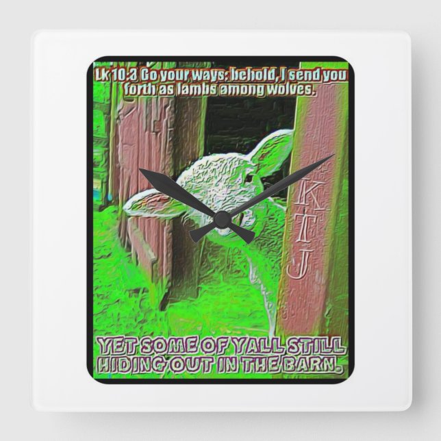 Horloge Carrée Écritures Images 18 (Recto)