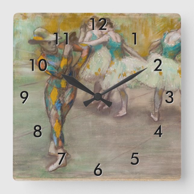 Horloge Carrée Edgar Degas - Danse de l'Arlequin (Recto)