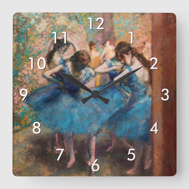 Horloge Carrée Edgar Degas - Danseuses en bleu (Recto)