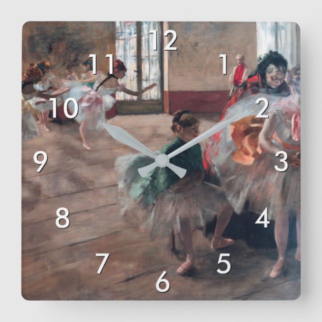 Horloge Carrée Edgar Degas - La répétition (Recto)