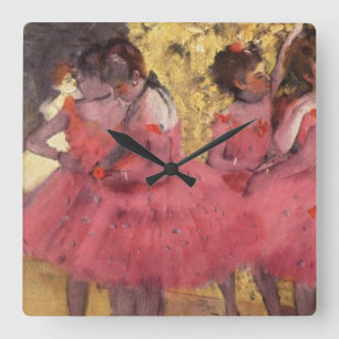Horloge Carrée Edgar Degas Les Danseurs Roses