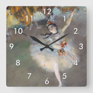 Horloge Carrée Edgar Degas - L'Étoile / Danseuse sur la scène