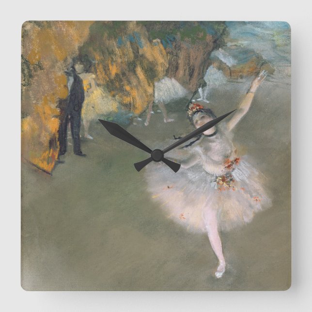 Horloge Carrée Edgar Degas | L'étoile ou la danseuse sur scène (Recto)