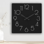Horloge Carrée Éditeur minimaliste moderne noir et blanc<br><div class="desc">Ajoutez votre propre texte (ou laissez-le tel qu'il est) à cette horloge murale minimaliste moderne en noir et blanc. La couleur Arrière - plan est entièrement personnalisable à l'aide de l'outil de design de Zazzle.</div>