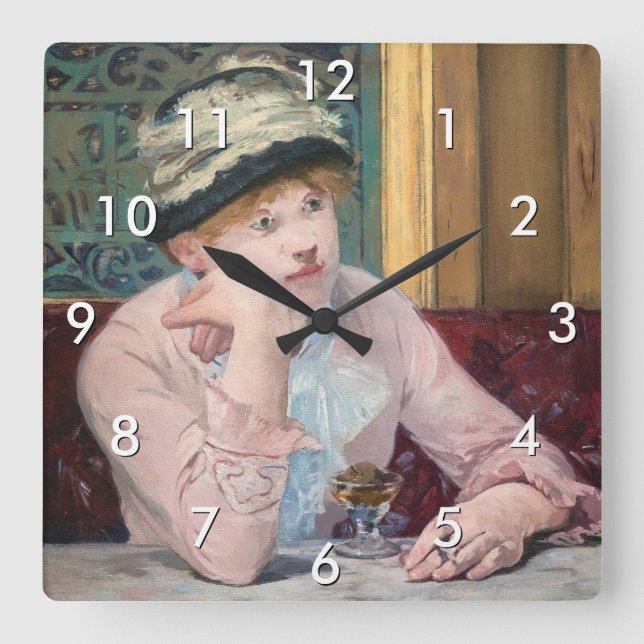 Horloge Carrée Edouard Manet - Brandy de prune (Recto)