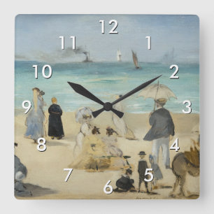 Horloge Carrée Edouard Manet - Sur la plage, Boulogne-sur-Mer