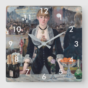 Horloge Carrée Edouard Manet - Un bar aux Folies-Bergere
