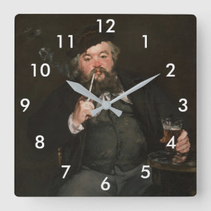Horloge Carrée Edouard Manet - Un bon verre de bière / Le bon boc