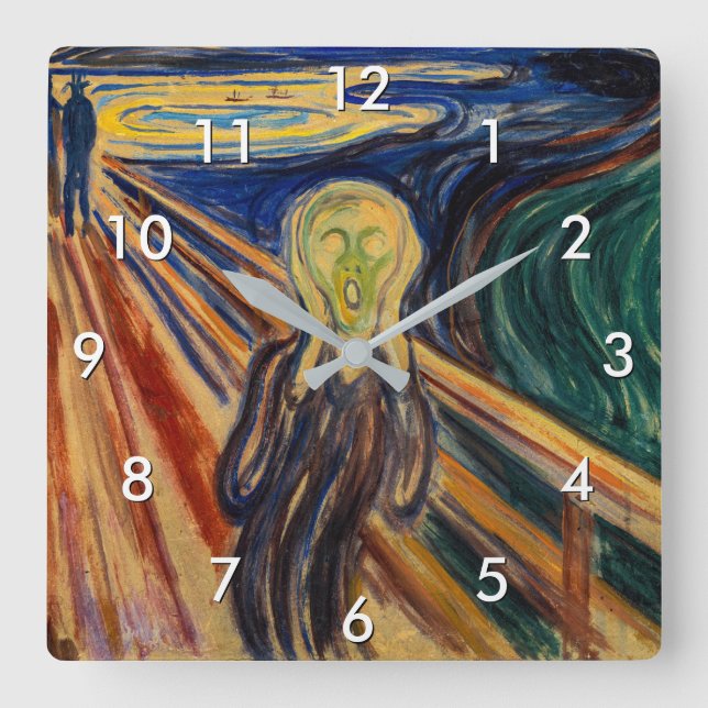 Horloge Carrée Edvard Munch - Le cri 1910 (Recto)