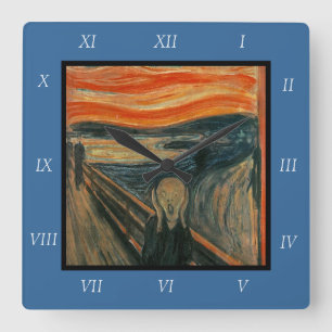 Horloge Carrée Edvard Munch Peinture The Scream (Skrik) 1893