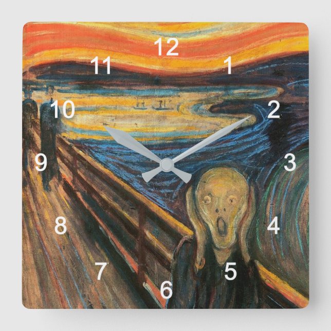 Horloge Carrée Edvard Munch , “ The Scream ” (Recto)