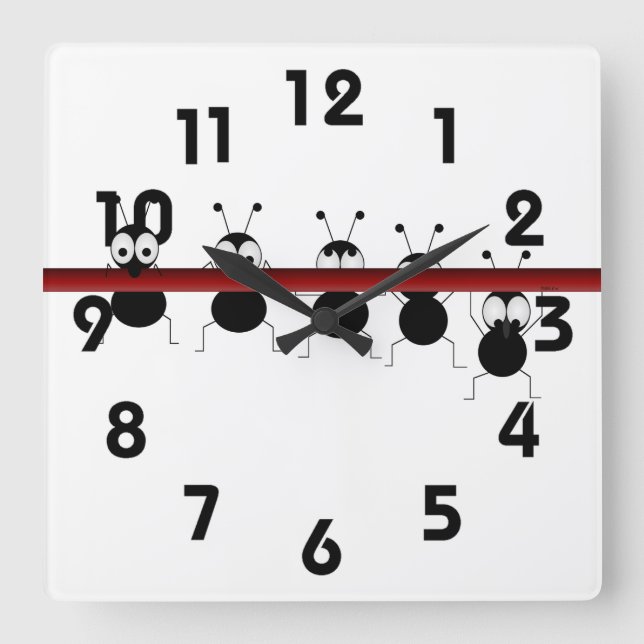 Horloge Carrée Eeks Wall Clock (Recto)